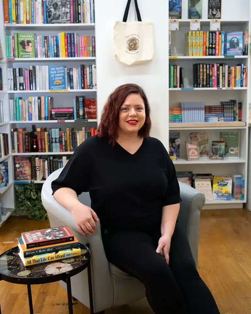 Serena Dupuis the owner of Once Upon A Bookstore, an indie bookstore in Fall River that is located inside SoCo Art Labs, a creative and artist community.